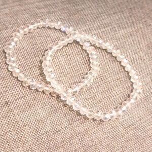 Pair of Crystal Clear Stretchy Bracelets - Pre-loved (7")